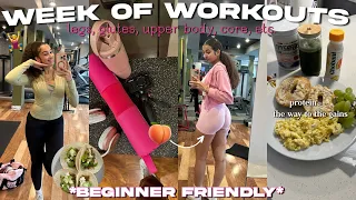 WEEK OF WORKOUTS | current weekly workout routine + fitness/form tips (BEGINNER FRIENDLY) 🏋🏽‍♀️