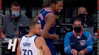 Steph Curry & KD share a moment before the tip-off 😁