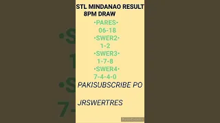 STL MINDANAO RESULTS 8PM DRAW SEPTEMBER 4, 2022 ||STL MINDANAO RESULTS TODAY 8PM #short