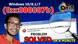 Application error (0xc000007b) SOLVE in a minute