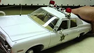 Custom 1:18 scale Rosco P Coltrane sheriff car with working LEDs and SOUNDS!