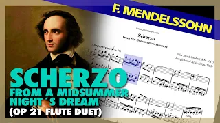 🎼Felix MENDELSSOHN - Scherzo (FLUTE duet) [Op. 21] - (Sheet Music Scrolling)