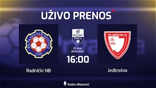 RADNIČKI NB - JEDINSTVO Mozzart Bet Prva Liga Srbije 29. Kolo