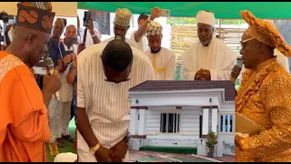 Yomi Fabiyi's  Dad, Mama Rainbow, Yinka Quadri,Pray for Him at the Opening of His N200 Million House