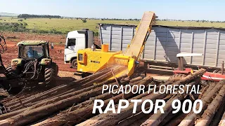 Forestry Chipper Raptor 900 working on large scale wood chips production