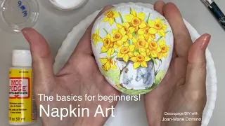 Beginners Napkin Art | Decoupage  with Mod Podge | the “very basics” 😊 START HERE ⬆️ | Learn FAST!