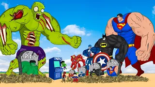 Team SUPERMAN, SPIDERMAN, BATMAN Rescue HULK From Zombie : Evolution Mystery - SUPER HEROES MOVIE