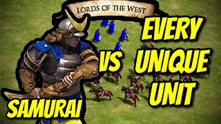 ELITE SAMURAI vs EVERY UNIQUE UNIT (Lords of the West) | AoE II: Definitive Edition