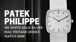 Patek Philippe 18k White Gold Silver Dial Vintage Unisex Watch 3566 Review | SwissWatchExpo