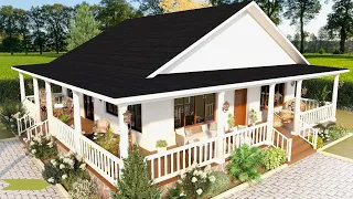 Small House 13.5  x 13.5 Meters - With Floor Plan( 1931.4 sqf )