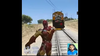 GTA 5 Iron man stop train with super powers in tamil | part-1 | #gta5 #ben10 #shorts