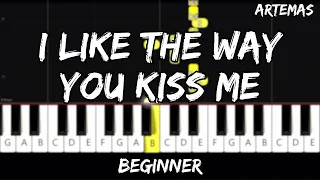 Artemas - I like the way you kiss me - Easy Beginner Piano Tutorial - For 1 Hand
