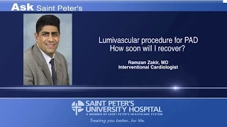 Recovery Time after Lumivascular Procedure for Peripheral Arterial Disease (PAD)?