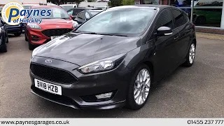 Ford Focus ST-Line 1.0 EcoBoost 140ps in Magnetic Grey at Paynes of Hinckley (BV18HZB)