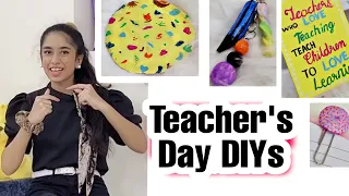 Teacher's Day DIYs!!!😍🎀✨️ Clay, Painting, Bookmark, Keychain Canvas!💕 | Riya's Amazing World