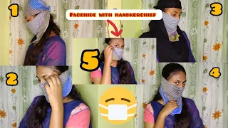 5 ways of handkerchief face hide 😷 very useful to summer season 🌞🔥