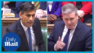 NHS wait times and anti-strike laws: Rishi Sunak and Keir Starmer clash in PMQs