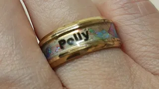 Inlay ring and uv resin