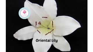 How to make an Oriental Sugar Lily with Gumpaste or Flowerpaste