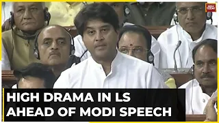 Opposition Stages Walkout As Jyotiraditya Scindia Counters Adhir During No-Trust Debate