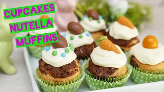 Leckere Ostermuffins mit Nutella | Cupcakes mit Frischkäse Frosting