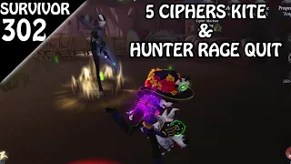The hunter has rage quit due to 5 ciphers kite - Survivor Rank #302 (Identity v)
