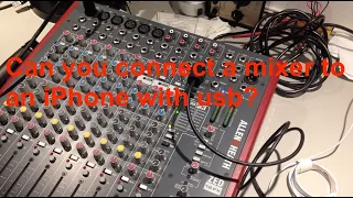 Connecting a usb mixer to an iPhone (Allen & Heath Zed12fx)