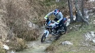 Africa twin through small  water canal || wonderful environment ||