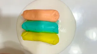 Satisfying Glossy Slime Mixing with Clay - Slime Coloring!