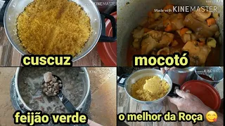 O melhor cuscuz feito na Roça com feijão verde com toucinho de porco e mocotó