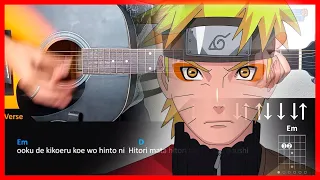 Naruto: Shippuuden OP 01 - Hero's Come Back | Acoustic Guitar Lesson [Tutorial + TAB + CHORDS]