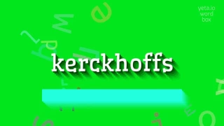 ЯК ВИМОВАТЬ KERCKHOFFS? (HOW TO PRONOUNCE KERCKHOFFS?)