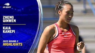 Qinwen Zheng vs. Kaia Kanepi Highlights | 2023 US Open Round 2