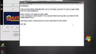 How to use 3d Analyzer for GTA San Andreas