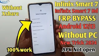 Infinix Smart 7/ 7 HD Frp Bypass Android 12/13/ INFINIX X6516 X6515 Google Account Remove Without Pc