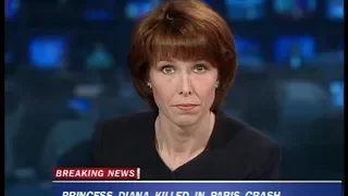 Kay Burley announces the death of Princess Diana on Sky News in 1997