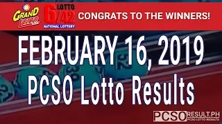 PCSO Lotto Results Today February 16, 2019 (6/55, 6/42, 6D, Swertres, STL & EZ2)