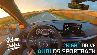 NIGHT POV TEST DRIVE 2021 AUDI Q5 SPORTBACK 55 TFSI E QUATTRO PLUG-IN HYBRID I MATRIX LED LIGHTS