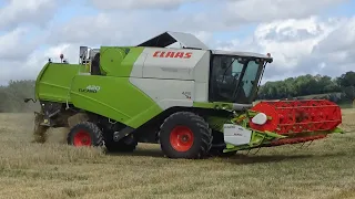 Harvest 2020 - Combining Winter Barley with Claas Tucano & John Deere in support