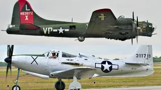 (4K) CAF B-17 "Texas Raiders" & P-63 Kingcobra at Houston Airshow 2022