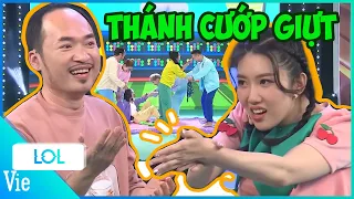 Loạt game CƯỚP GIỰT 7 NỤ: Thánh trộm Tiến Luật phải chịu thua trước tài chôm chỉa của Thúy Ngân