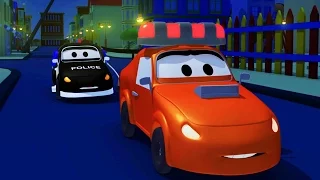 The Car Patrol: fire truck and police car 🚓 in Amber's siren is stolen in Car City 🚒 Trucks Cartoons