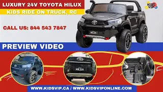 24V Toyota Hilux Kids Ride on Truck, Car, 7' Tablet, Rubber Wheels, 2 seater