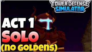 TDS Lunar Overture ACT 1 SOLO (no goldens) - Tower Defense Simulator Halloween 2023