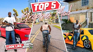 TOP 5 BEST *GRAPHICS MODS* TO MAKE GTA SAN ANDREAS LOOK LIKE GTA 5 | FOR LOW END PC!