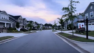 Evening Summer Drive Through North Carolina Neighborhoods | Driving Sounds for Sleep and Study