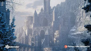 Making Frostfall Castle in Blender