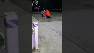 Tweaker, Drunk, High, Drugs, Man goes crazy at gas station.