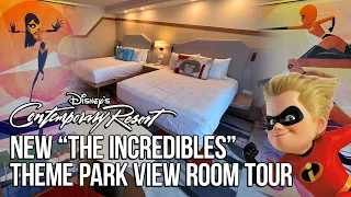 NEW “The Incredibles” Theme Park View Room Tour - Disney’s Contemporary Resort