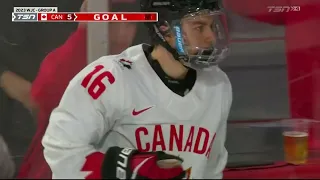 Connor Bedard scores from a ridiculous angle 😮  #worldjuniors
